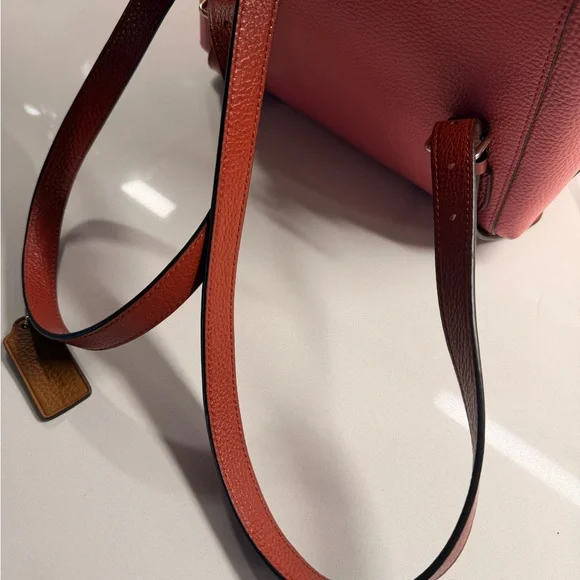 New Coach Pink and Tan Leather Backpack - Picture 4 of 7